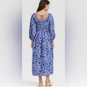 Universal Thread Midi Dress Navy Blue Floral 100% Cotton S